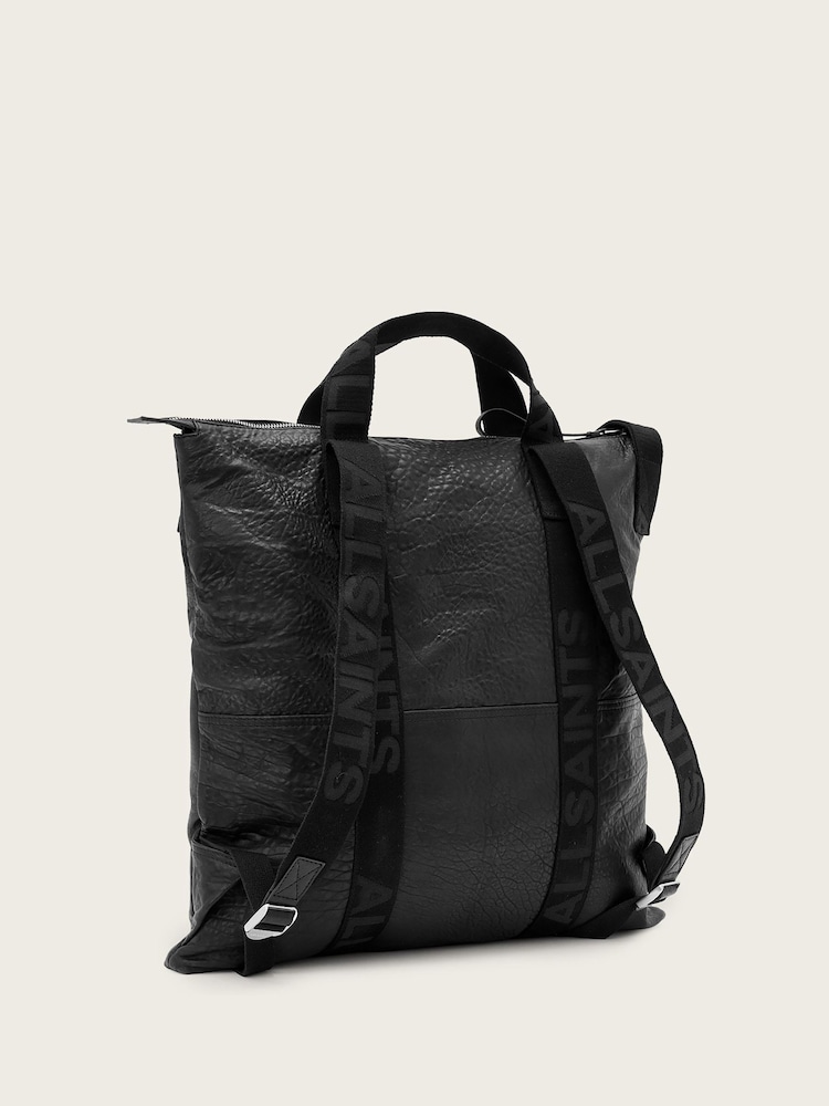 AllSaints Black Kei Leather Backpack - Image 2 of 8
