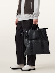 AllSaints Black Kei Leather Backpack - Image 7 of 8