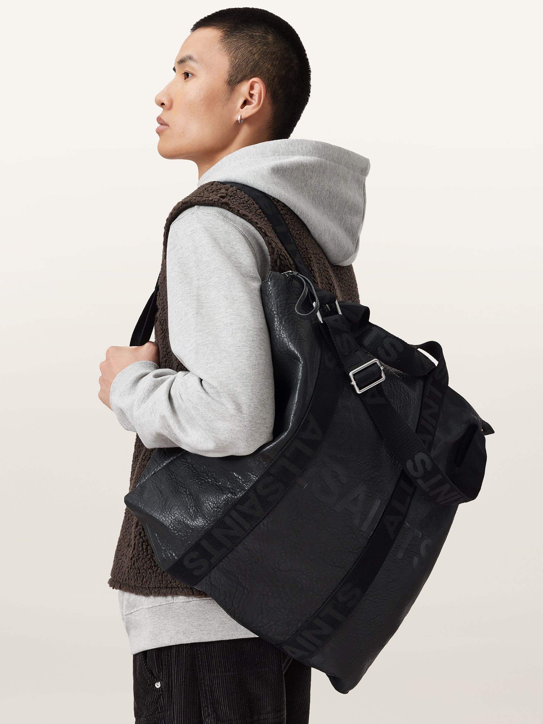 Buy AllSaints Black Kei Leather Backpack from Next USA