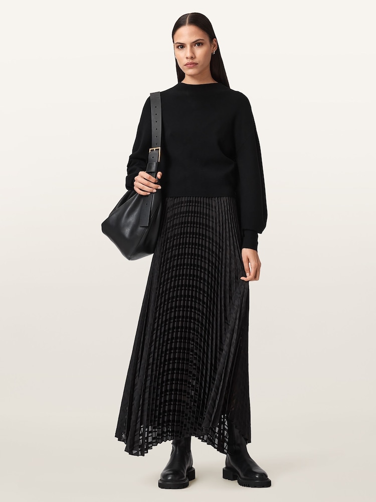 AllSaints Black Sinead Dress - Image 1 of 8