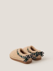 Monsoon Brown Floral Trim Borg Clogs - Image 2 of 3