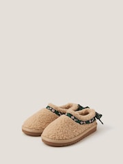 Monsoon Brown Floral Trim Borg Clogs - Image 3 of 3
