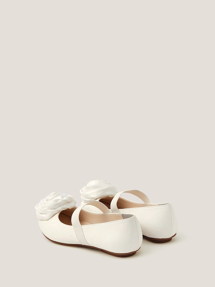 Monsoon Natural Rosette Strap Ballet Flats - Image 3 of 3 Monsoon Natural Rosette Strap Ballet Flats - Image 3 of 3