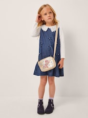 Monsoon Collar Top & Chambray Bow Dress Set - صورة 1 من 4