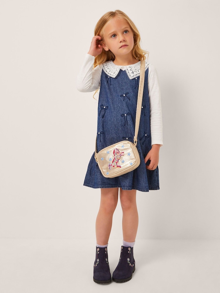 Monsoon Collar Top & Chambray Bow Dress Set - صورة 1 من 4 Monsoon Collar Top & Chambray Bow Dress Set - صورة 1 من 4