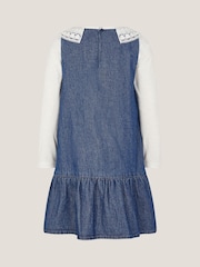 Monsoon Collar Top & Chambray Bow Dress Set - صورة 3 من 4