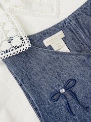 Monsoon Collar Top & Chambray Bow Dress Set - صورة 4 من 4