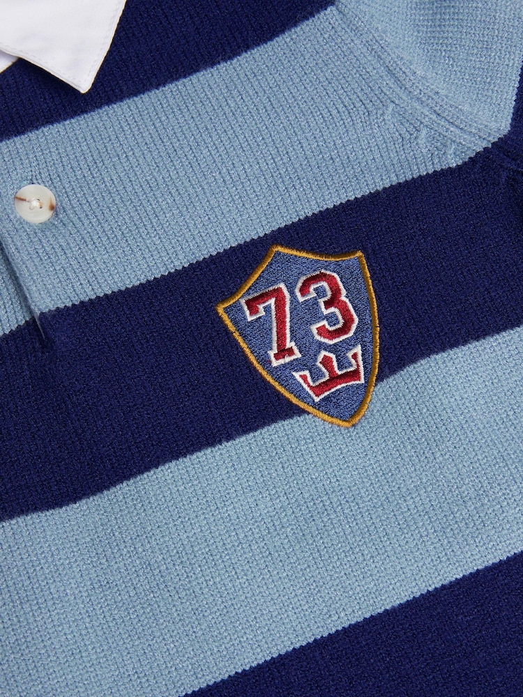 Monsoon Blue Varsity Stripe Polo Jumper - Image 4 of 4