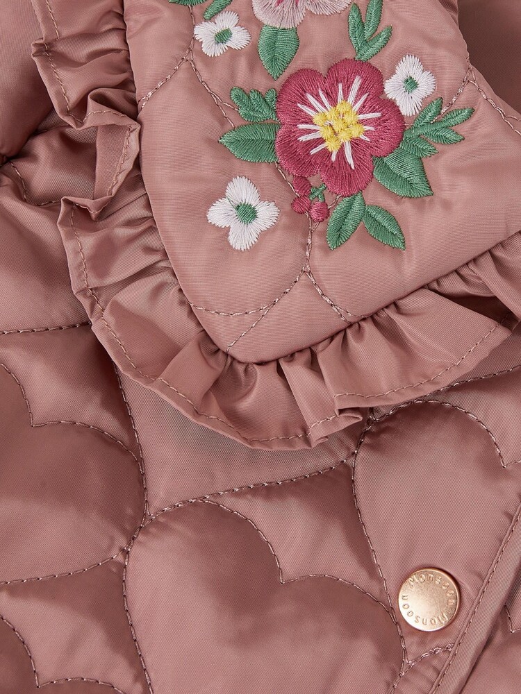 Monsoon Pink Embroidered Heart Quilted Coat - Image 3 of 3