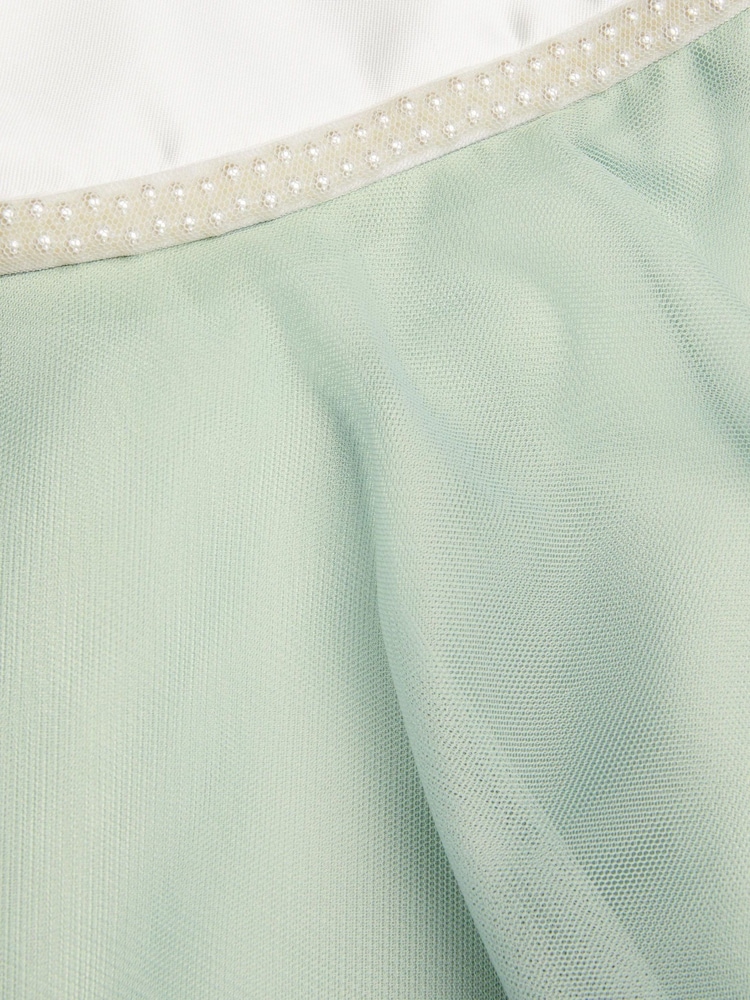 Monsoon Green Baby Duchess Pearl Swing Dress - Image 3 of 3 Monsoon Green Baby Duchess Pearl Swing Dress - Image 3 of 3