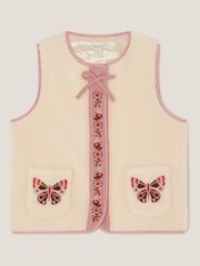Monsoon Natural Butterfly Embroidered Borg Gilet - Image 2 of 4
