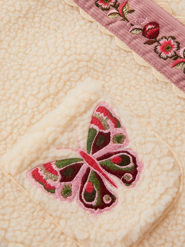 Monsoon Natural Butterfly Embroidered Borg Gilet - Image 4 of 4