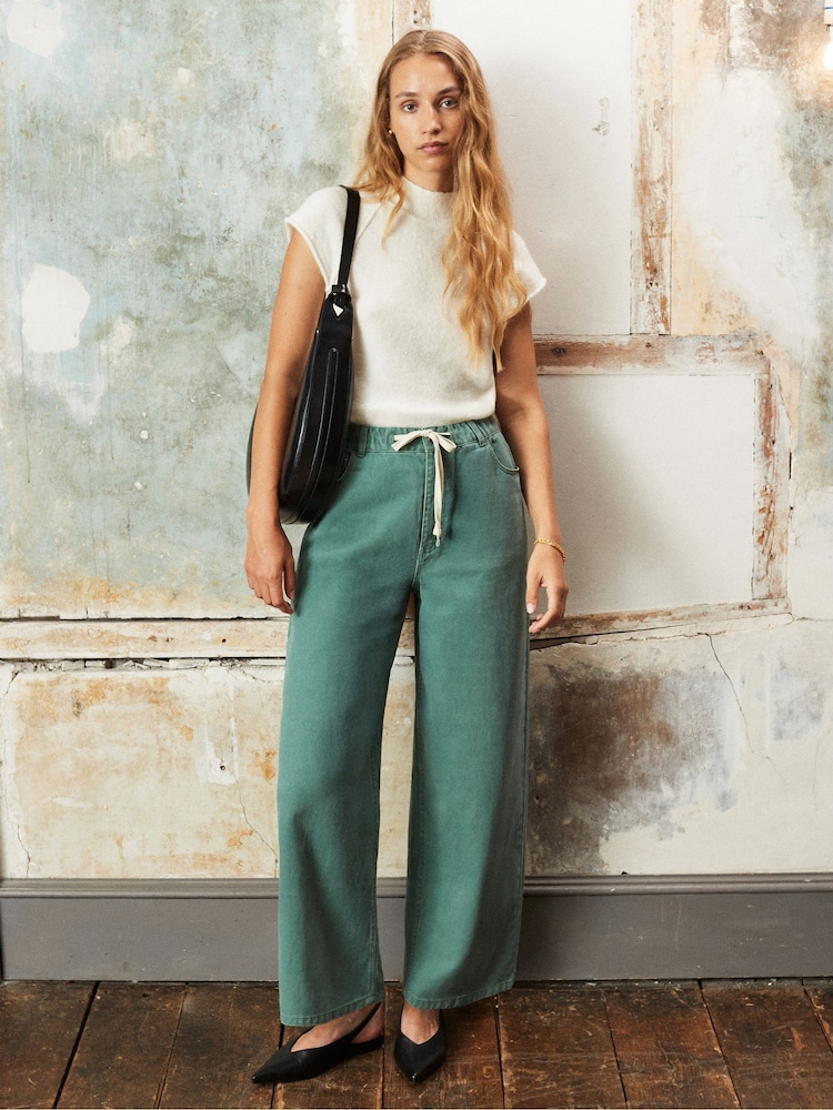 Ro&Zo Green Denim Drawstring Waist Jeans - Image 1 of 6