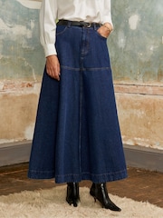 Ro&Zo Blue Petite Denim Full Skirt - Image 2 of 5