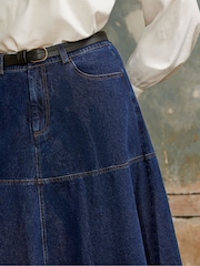 Ro&Zo Blue Petite Denim Full Skirt - Image 4 of 5