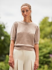 Ro&Zo Brown Cappuccino Cashmere Blend Knit Jumper - Image 1 of 4