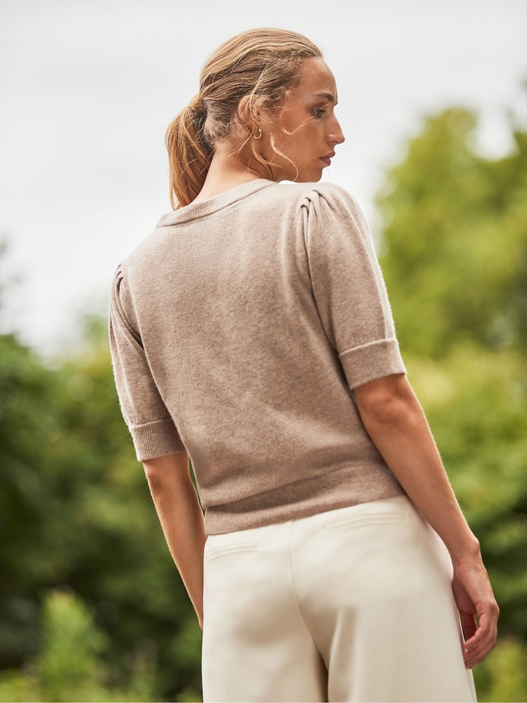 Ro&Zo Brown Cappuccino Cashmere Blend Knit Jumper - Image 2 of 4