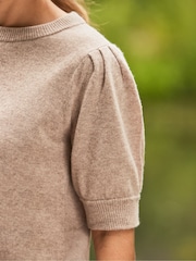Ro&Zo Brown Cappuccino Cashmere Blend Knit Jumper - Image 3 of 4