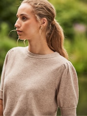 Ro&Zo Brown Cappuccino Cashmere Blend Knit Jumper - Image 4 of 4