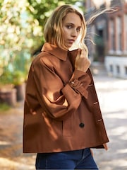 Ro&Zo Brown Short Trench Jacket - Image 4 of 5