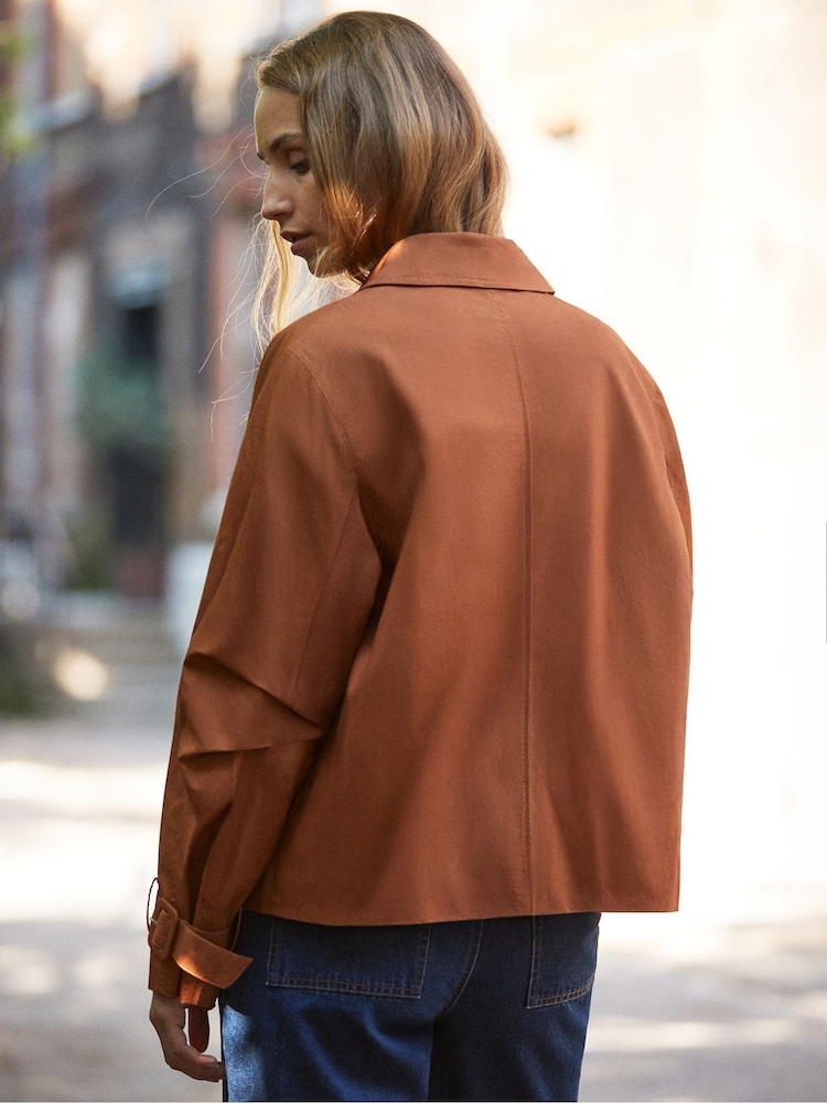 Ro&Zo Brown Short Trench Jacket - Image 5 of 5