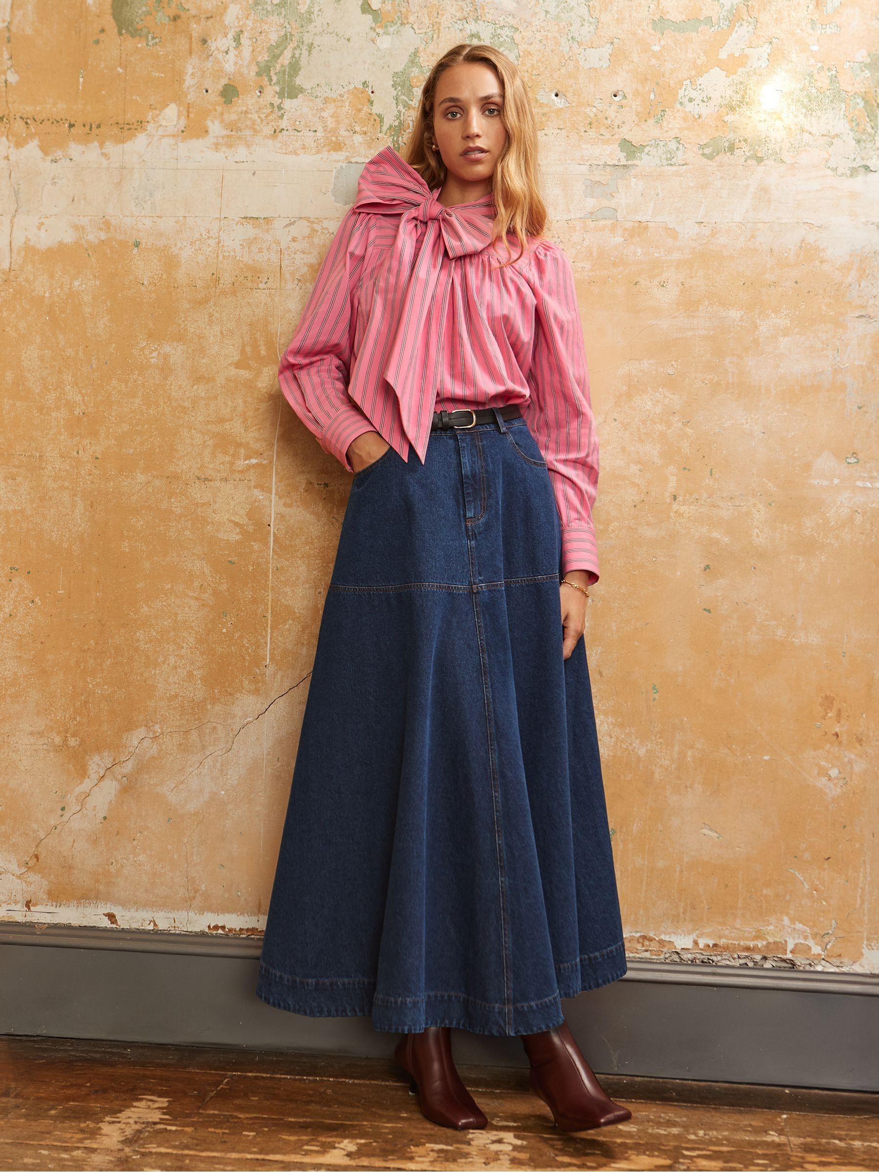 トップス andmarryribbononeshouldertops Buy Ro&Zo Pink Stripe Bow Shirt from Next USA