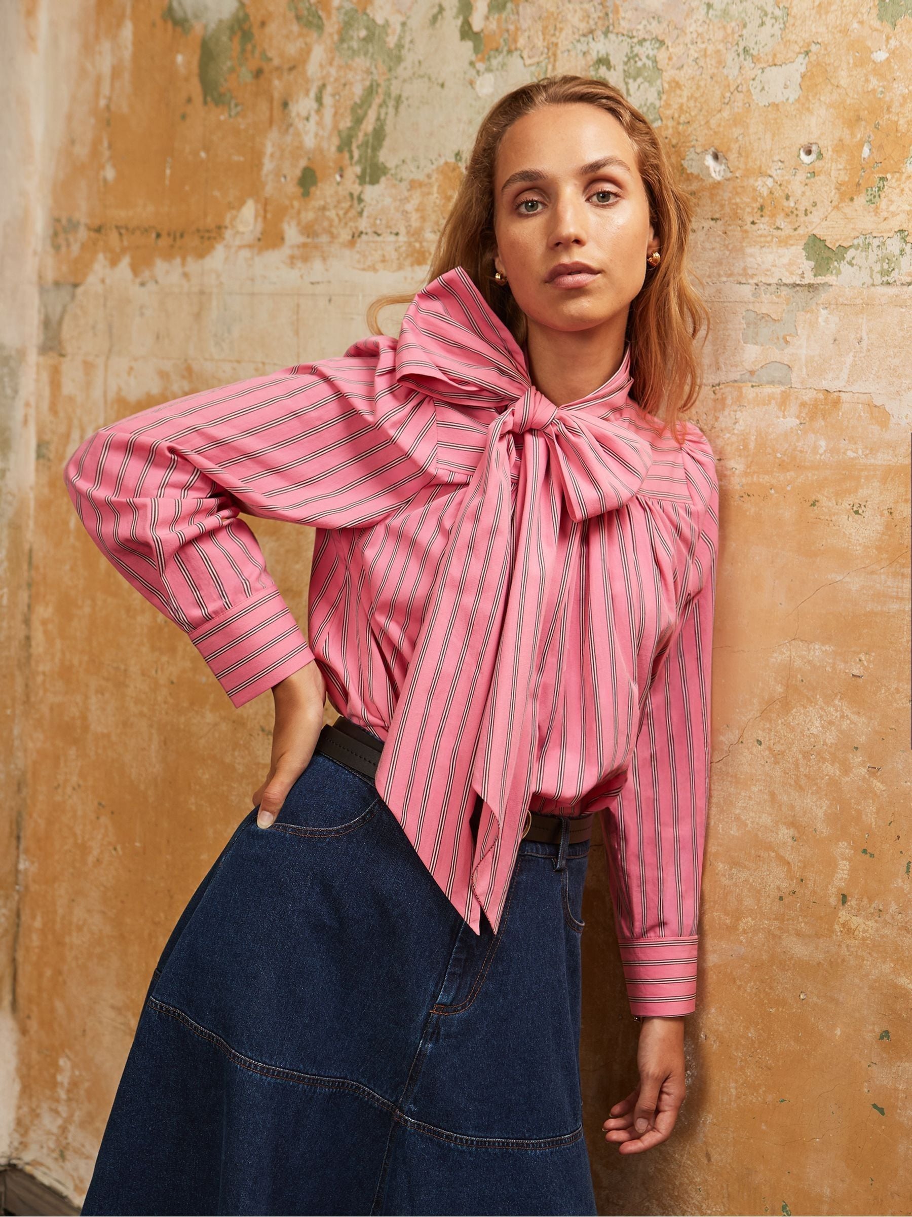 トップス YK Buy Ro&Zo Pink Stripe Bow Shirt from Next Canada