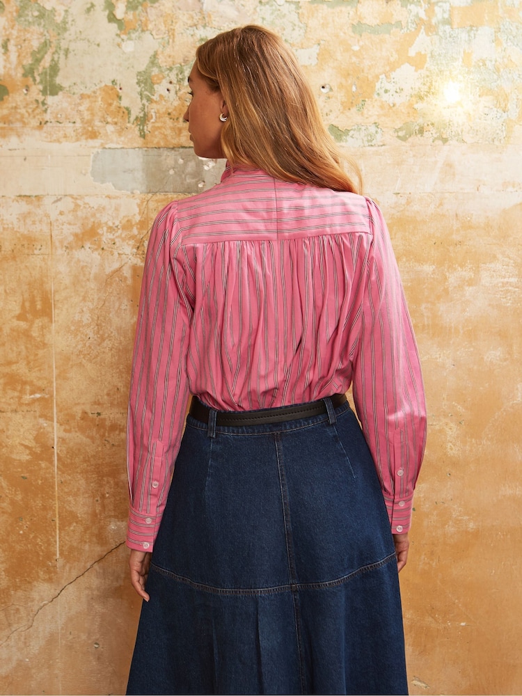 Ro&Zo Pink Stripe Bow Shirt - Image 5 of 5