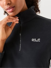 Jack Wolfskin Black Taunus 100 Half Zip Fleece - Image 4 of 7