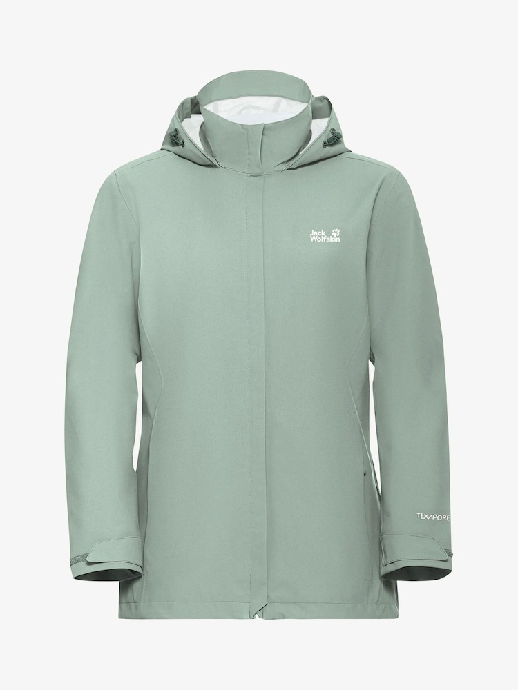 Jack Wolfskin Green Trailtime 2 Layer Waterproof Jacket - Image 1 of 3