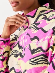 Jack Wolfskin Purple Paw Era 100 Print Half Zip Fleece - Image 4 of 7