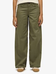 Superdry Green Mid Rise Baggy Chinos - Image 11 of 15