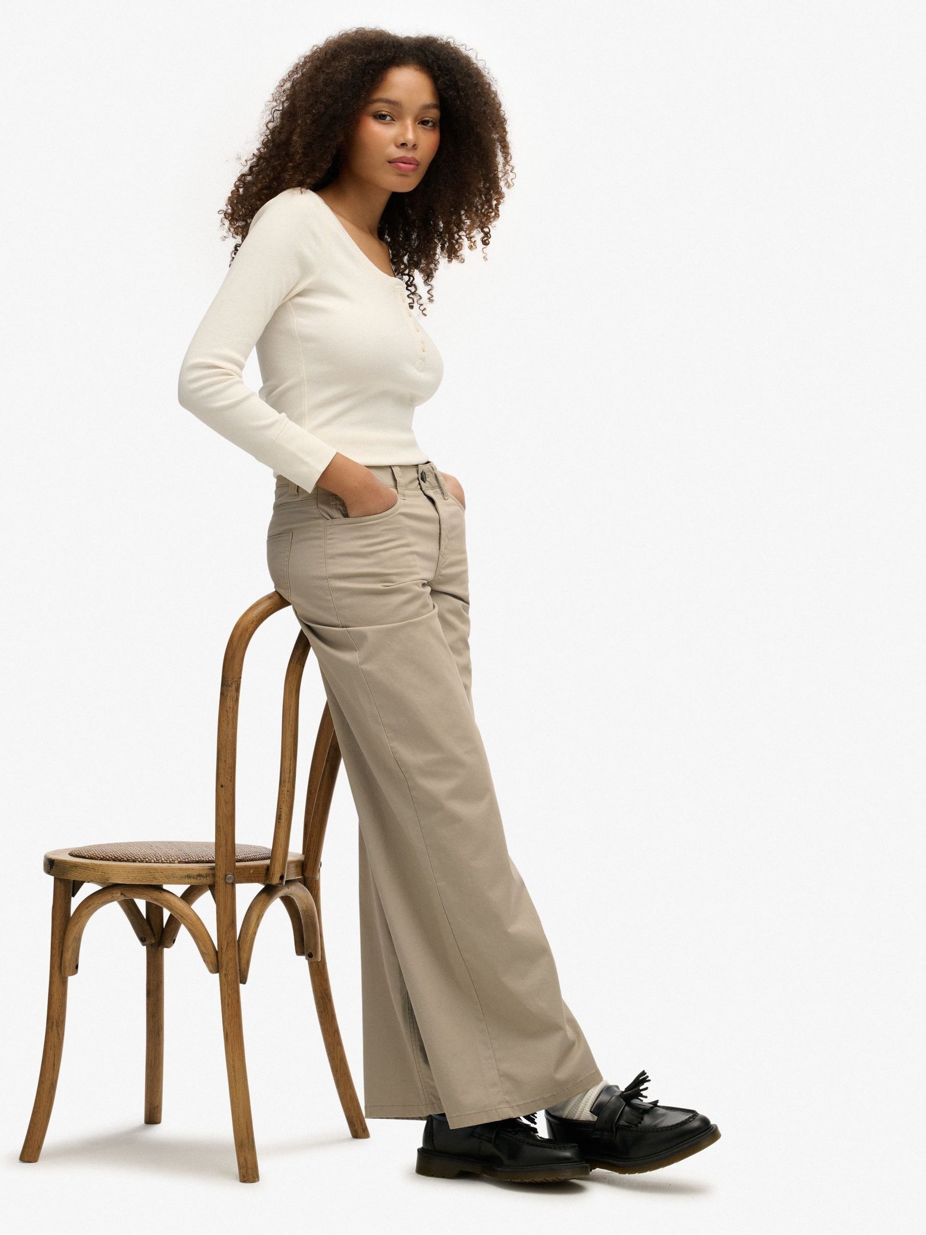 Buy Superdry Natural Mid Rise Baggy Chinos from Next USA