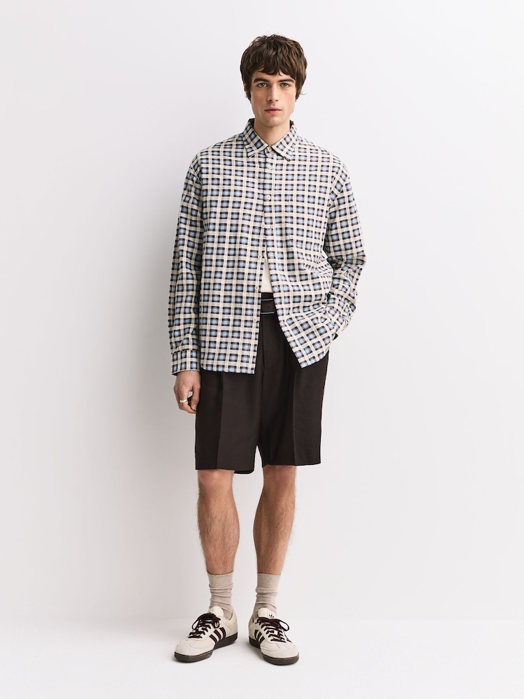 NN.07 Blue Deon Check Long Sleeve Shirt - Image 2 of 6