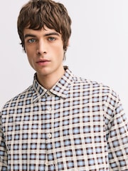 NN.07 Blue Deon Check Long Sleeve Shirt - Image 5 of 6