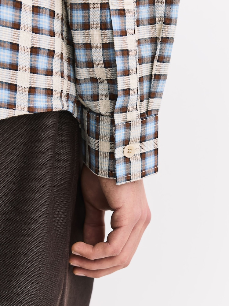 NN.07 Blue Deon Check Long Sleeve Shirt - Image 6 of 6