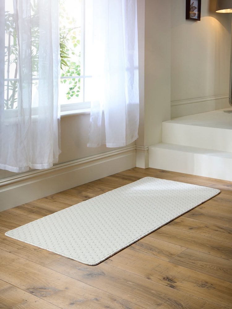 My Mat Ivory Sculptured Honeycomb Runner - Image 1 of 4 My Mat Ivory Sculptured Honeycomb Runner - Image 1 of 4