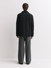 NN.07 Black Glenn Wax-Look Contrast Collar Jacket - Image 3 of 7