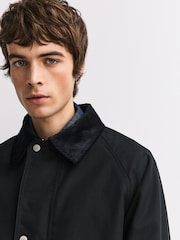 NN.07 Black Glenn Wax-Look Contrast Collar Jacket - Image 5 of 7