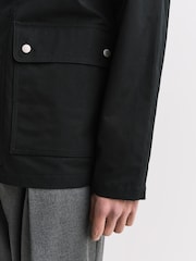 NN.07 Black Glenn Wax-Look Contrast Collar Jacket - Image 6 of 7