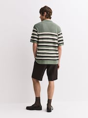 NN.07 Green Lars Textured Stripe Shirt - Image 3 of 5
