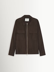 NN.07 Brown Alban Zip Front Jacket - Image 1 of 2