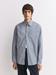 NN.07 Blue Freddy Striped Cotton Shirt - Image 1 of 6
