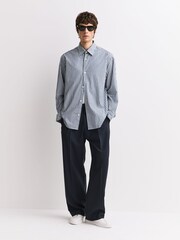 NN.07 Blue Freddy Striped Cotton Shirt - Image 2 of 6