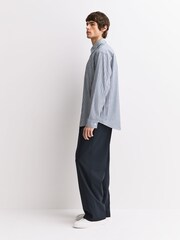 NN.07 Blue Freddy Striped Cotton Shirt - Image 3 of 6