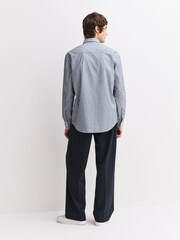 NN.07 Blue Freddy Striped Cotton Shirt - Image 4 of 6