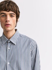 NN.07 Blue Freddy Striped Cotton Shirt - Image 5 of 6