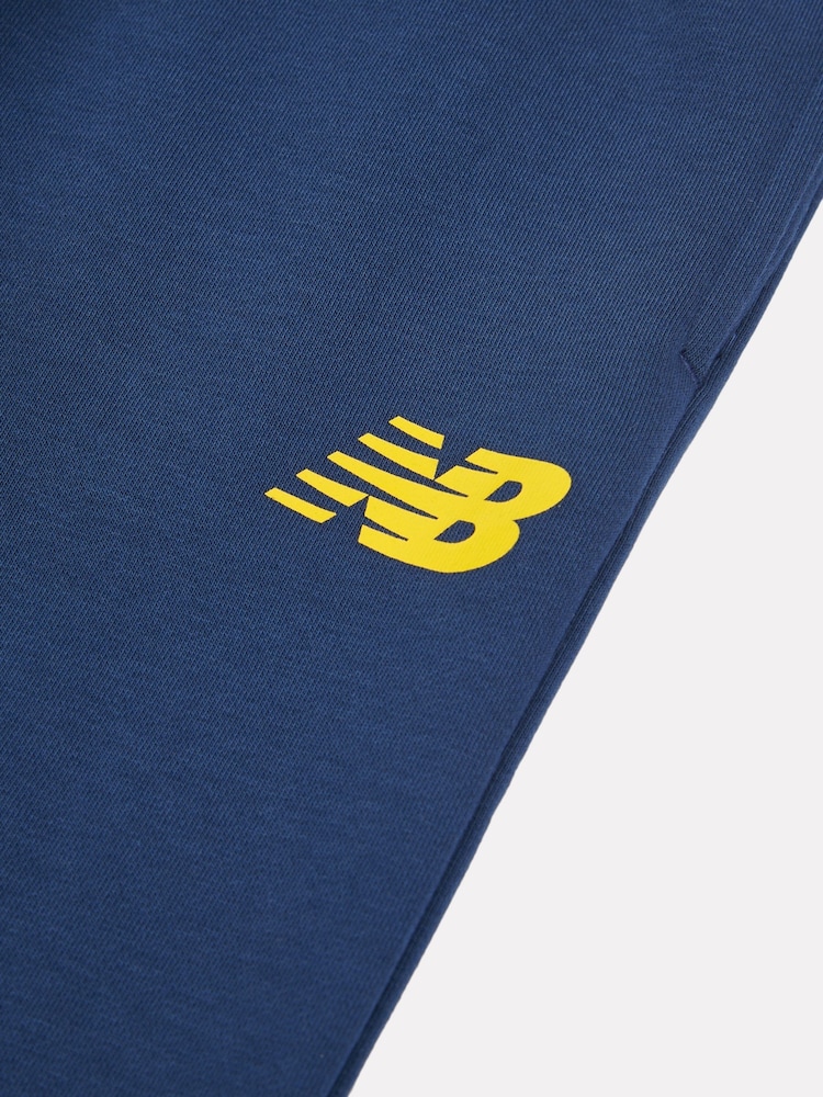 New Balance Blue French Terry Stacked Logo Zip Thru Hoodie & Joggers Set - Image 11 of 11