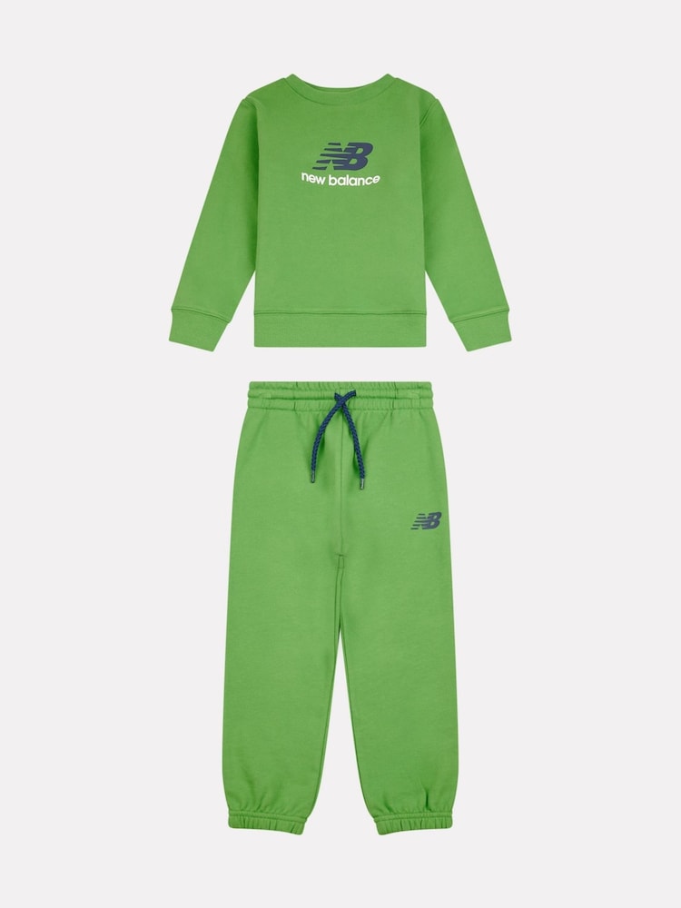 New Balance Green FT Crew & Joggers Set - Image 1 of 5