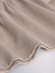 The Set 3 Pack Peplum Cotton Jersey Short Sleeve Tops Blue/Brown/Cream - Image 10 of 10